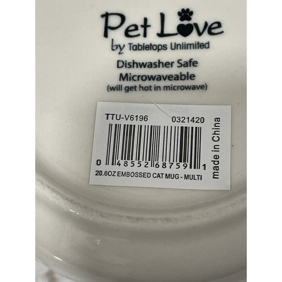 CATS 3D Pet Love Hearts Ceramic 20.6 Oz Cat Coffee Tea Mug Valentine's Day Gift - Picture 7 of 15